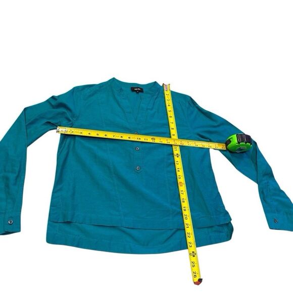 ME+EM Womens Blouse Size 10 Cotton Silk Classic Collar Button Front Long Sleeve - Picture 8 of 8